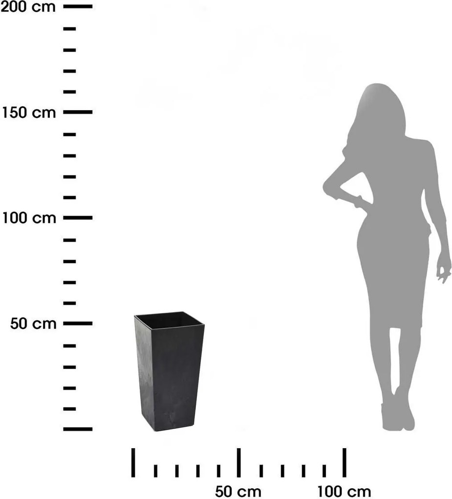 Kvetináč PORTO 46x25 cm čierny betón