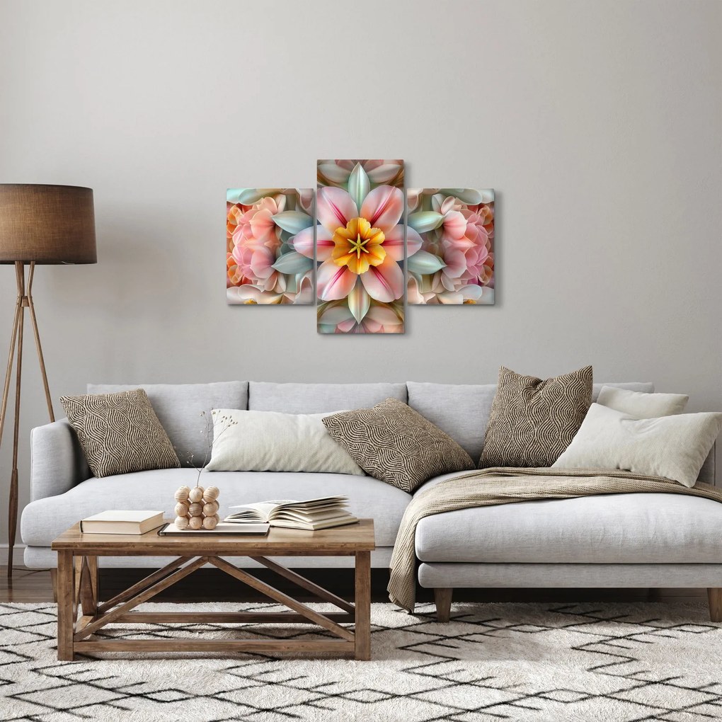 Obraz - Kaleidoskopický kvet (90x60 cm)
