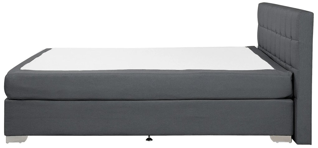 Kontinentálna čalúnená posteľ 160x200 cm tmavosivá ADMIRAL Beliani