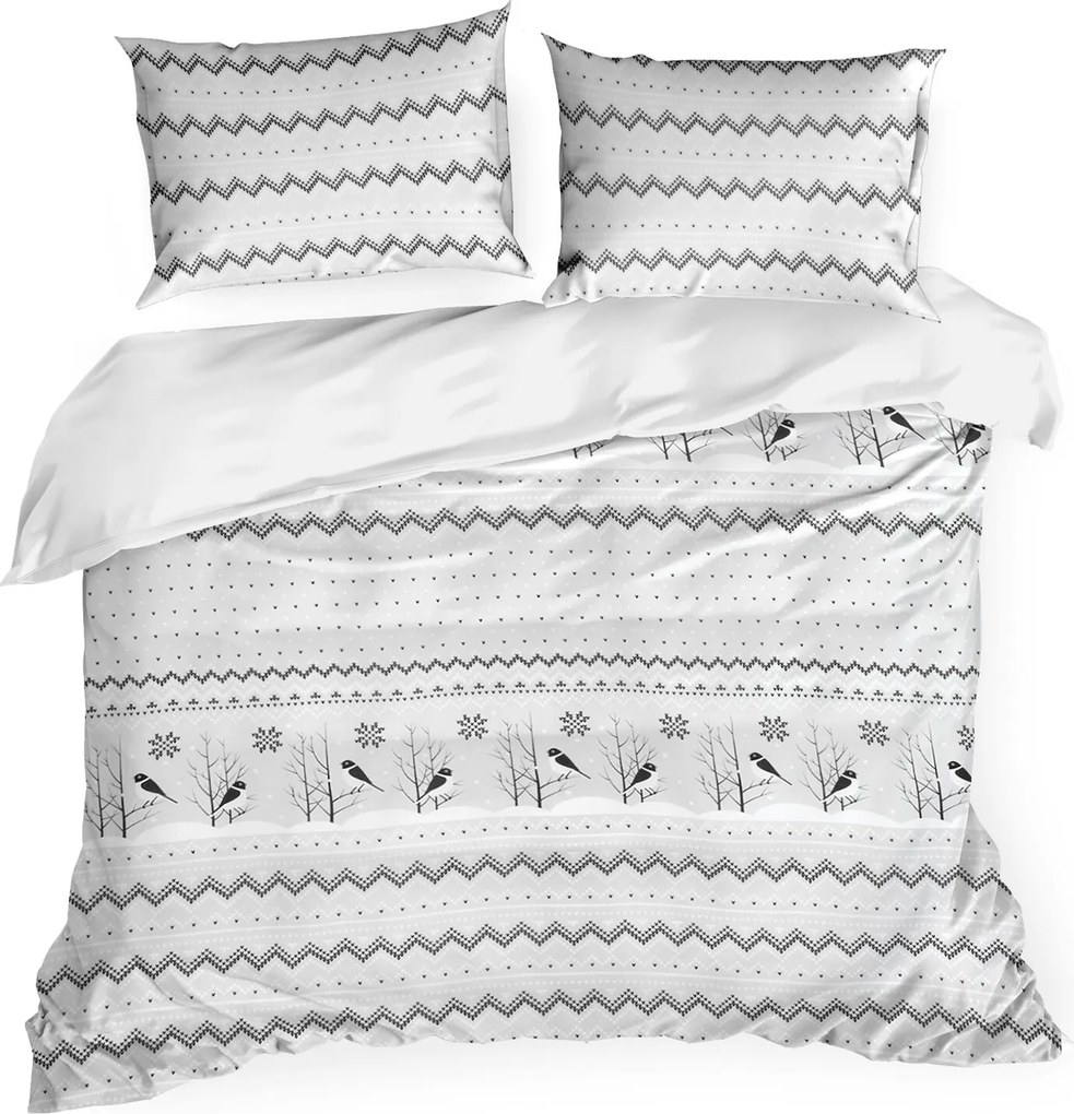 VIANOČNÉ SATÉNOVÉ OBLIEČKY TASHA 200X220 CM, 2 KS 70X80 CM VZOROVANÉ