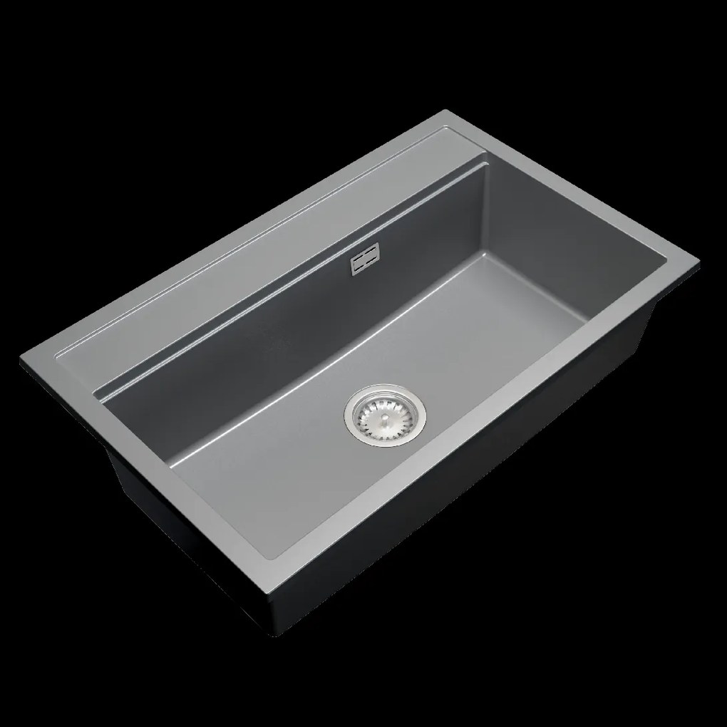 Gamma Advance, 1-komorový granitový drez 805x505x210 mm, šedá, GMA-ZLE000119
