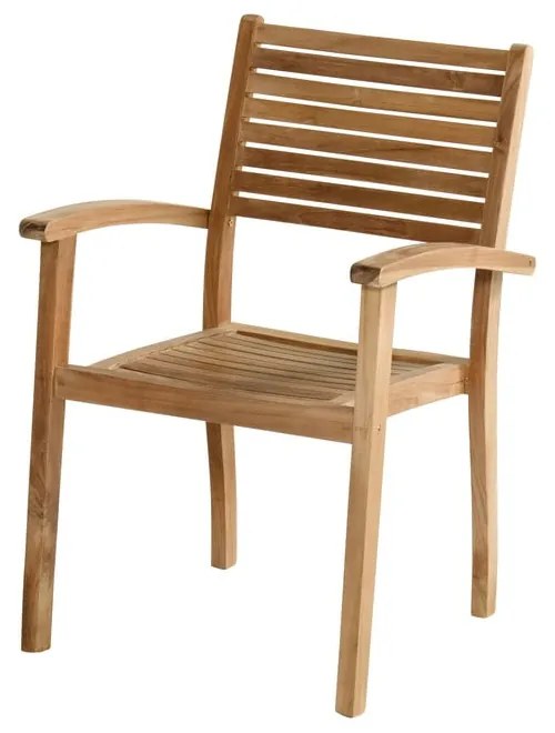 Drevená záhradná stolička v prírodnej farbe Sunderland – Hartman
