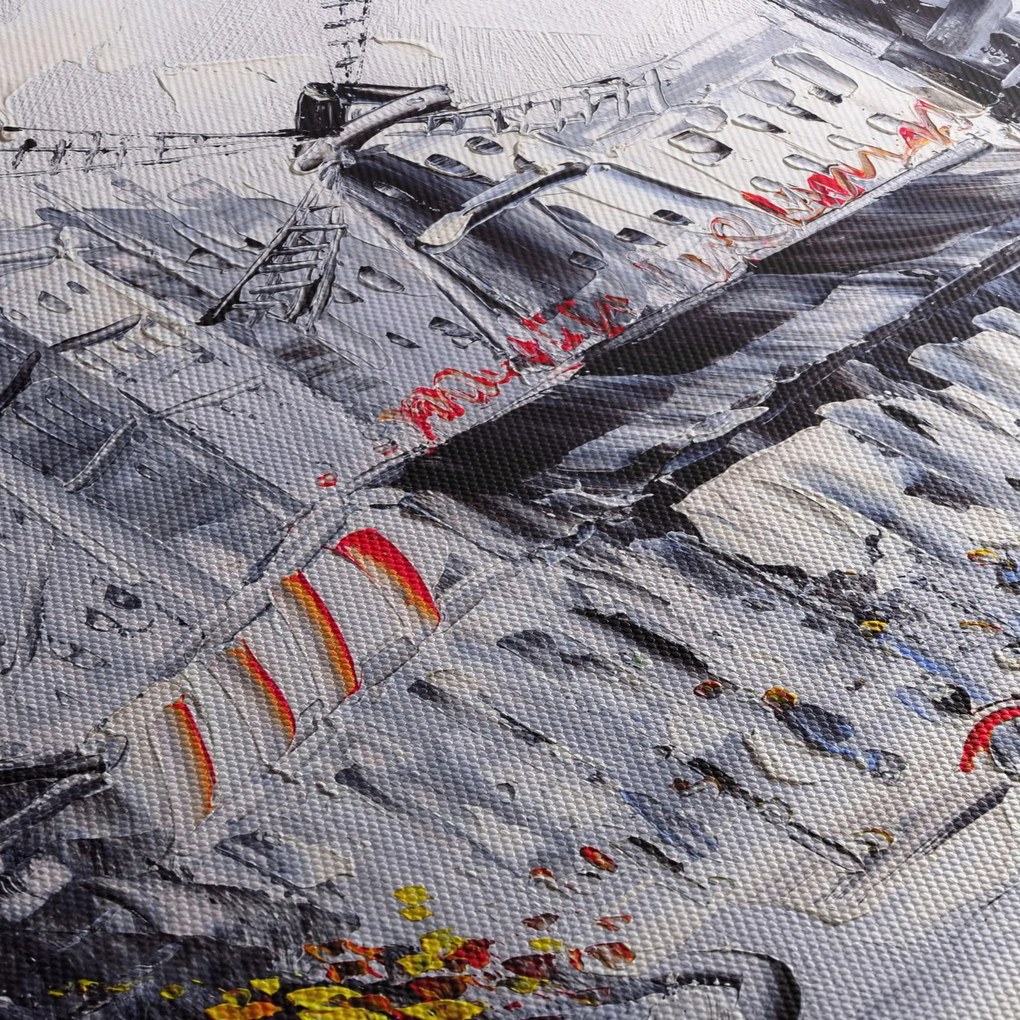 Obraz - Ulica v Paríži, olejomaľba (90x60 cm)