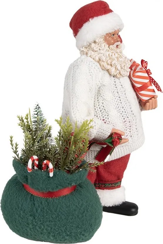 Vianočné dekorácie otec Santa Claus vo svetíku s darčekmi - 18*13*27 cm