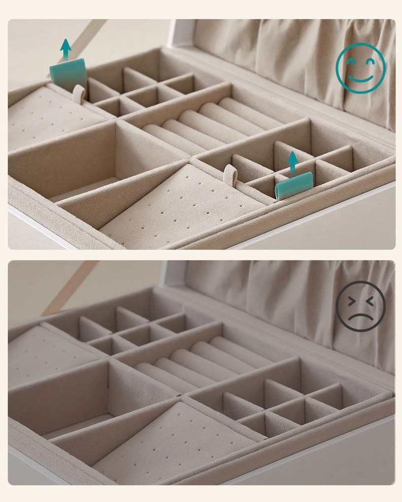 Šperkovnica Emily, 20,5x24x11 cm, biela