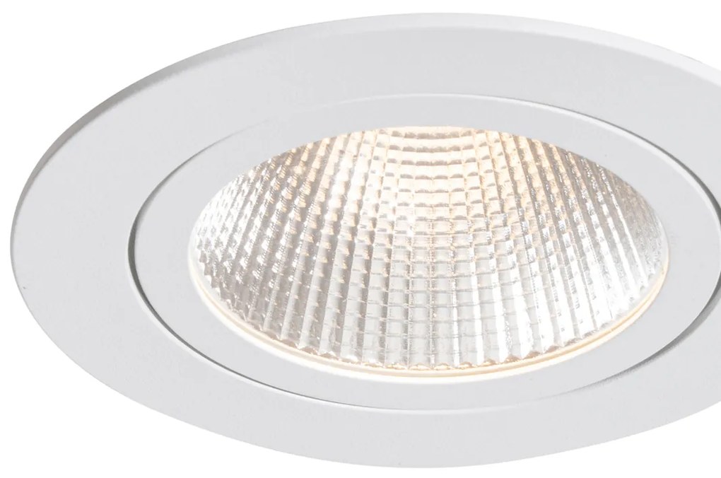 Sada 6 zapustených bodových svetiel biela 9,5 cm vrátane LED 1300 lm stmievateľné IP23 - Gaius