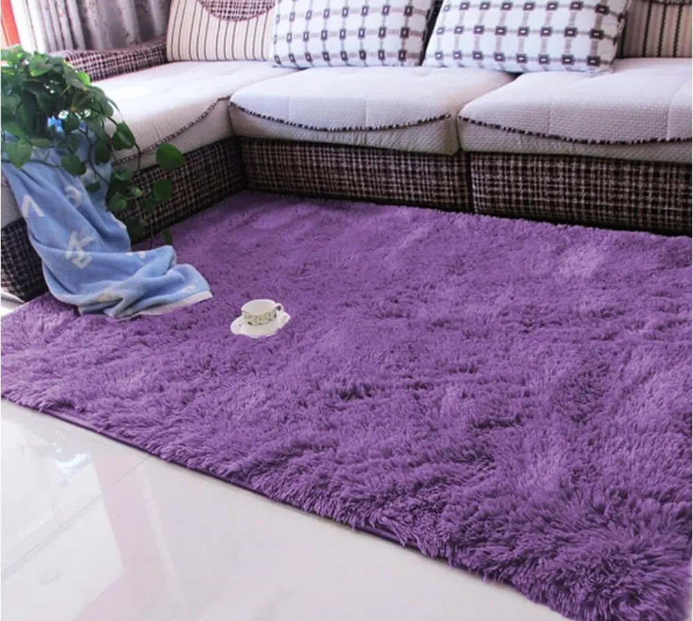TZ Fialový obdĺžnikový shaggy koberec Lana Rozmer: 120x160 cm
