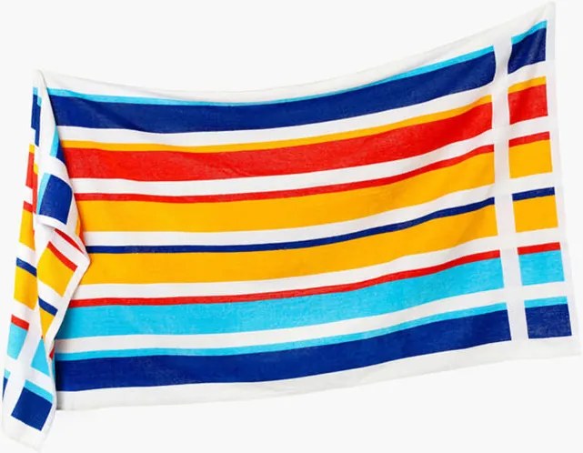 Bavlnená plážová osuška FAREBNÉ PRUHY 90 x 180 cm