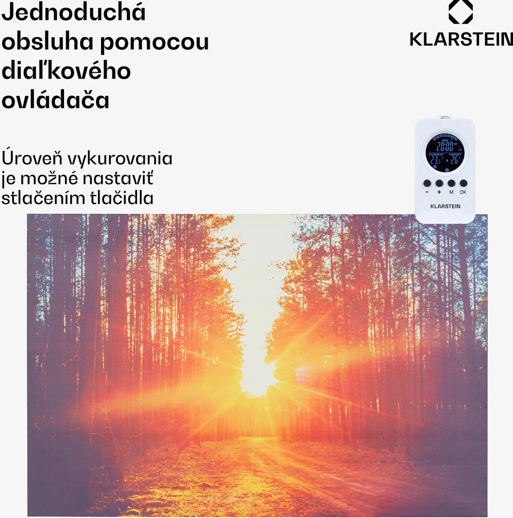 Klarstein Wonderwall Air Art Infinite, infračervený ohrievač, 90 x 60 cm, 580 W, na stenu, obraz, diaľkový ovládač
