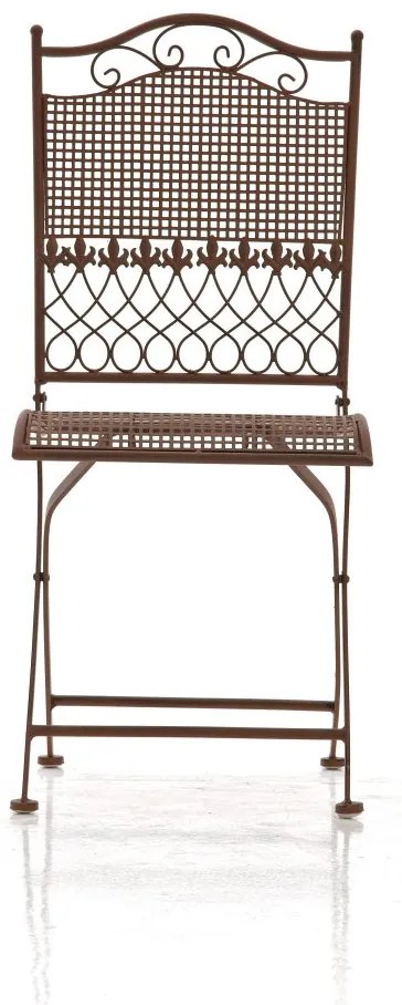 Kovová skladacia stolička Kiran - Hnedá antik