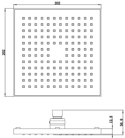 Novaservis - Pevná sprcha 200 x 200 mm chróm, RUP/220,0