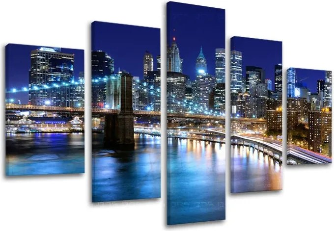 Obraz na stenu 5 dielny MESTO ME020E50 - 100x80 cm