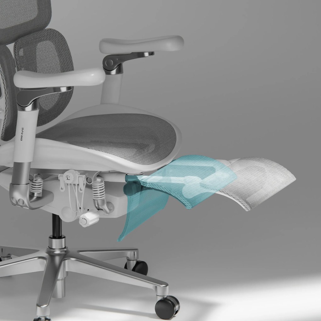 Ergonomická kancelárska stolička s podnožkou Premium Normal Size, sivá: Diablo V-Kinetic
