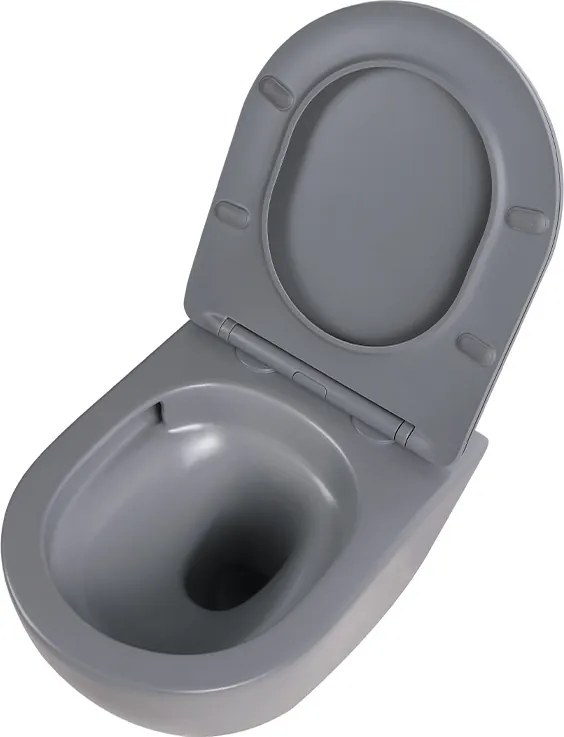BPS-koupelny Závesná WC misa so SoftClose sedadlom HYD-7600, sivá matná