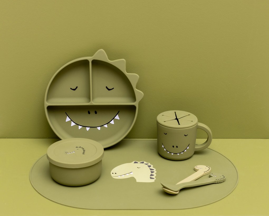 Detské silikónové lyžičky 2 ks Mr. Dino