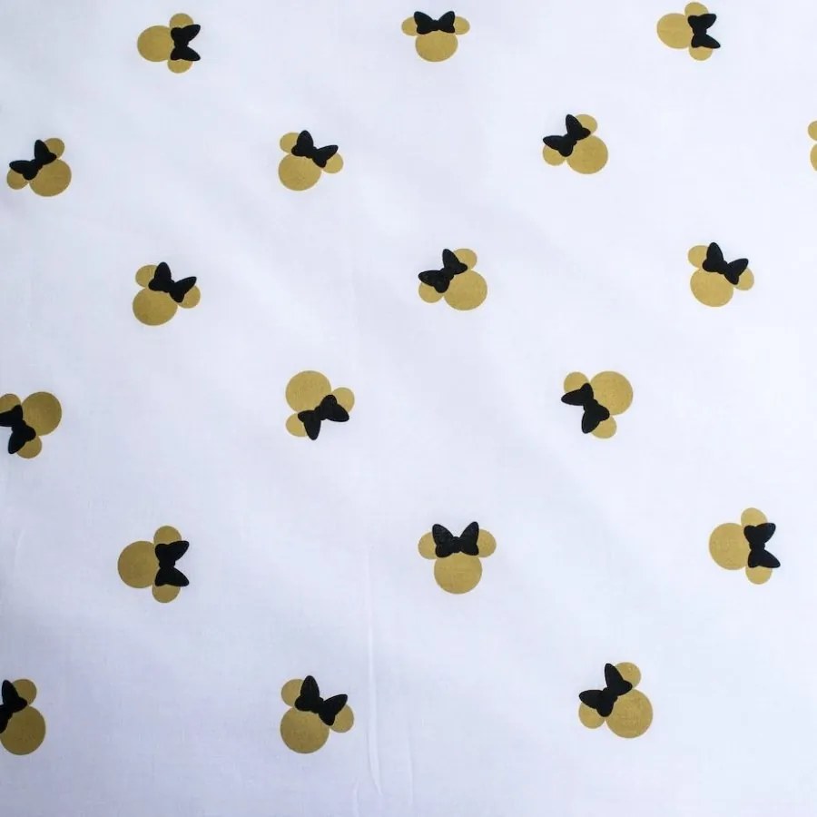 Bavlnené posteľné obliečky Minnie Mouse so zlatou potlačou - 100% bavlna - 70 x 90 cm + 140 x 200 cm