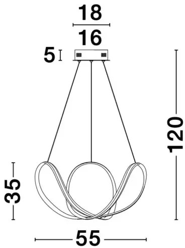 LED luster Apus 55 čierne