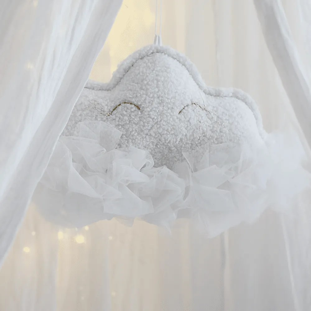 Závesná dekorácia obláčik biela 35x26x14cm
