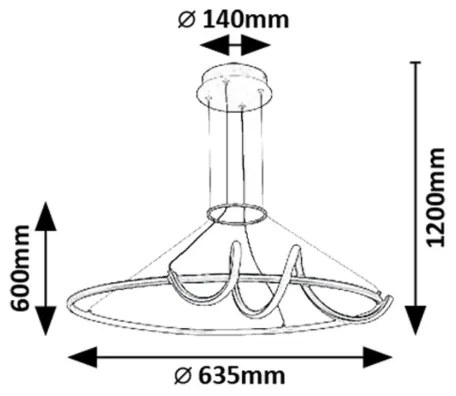Rabalux 72022 - LED Stm. luster na lanku MENAZI LED/46W/230V 3000-6500K + DO