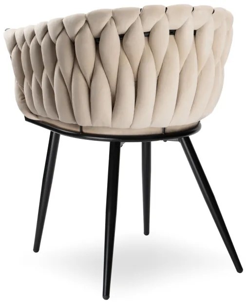 Jedálenská stolička COFTON zamatová, čierna / béžová