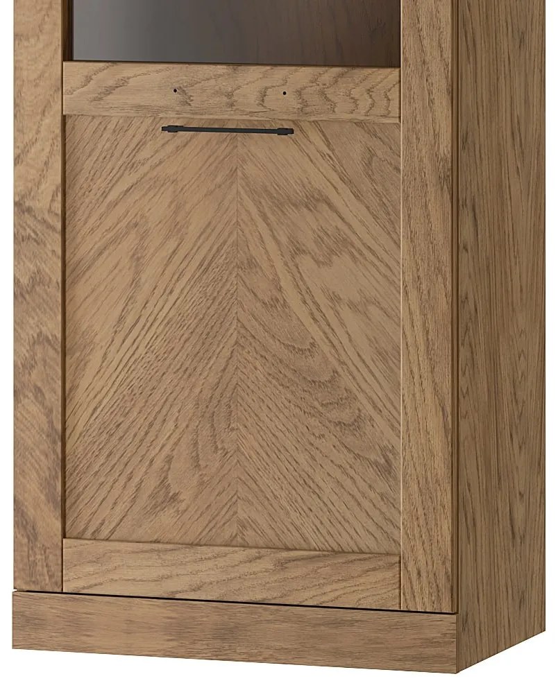 Vitrína Cozy 10 z masivu s LED osvětlením 65 cm dub Rustikal