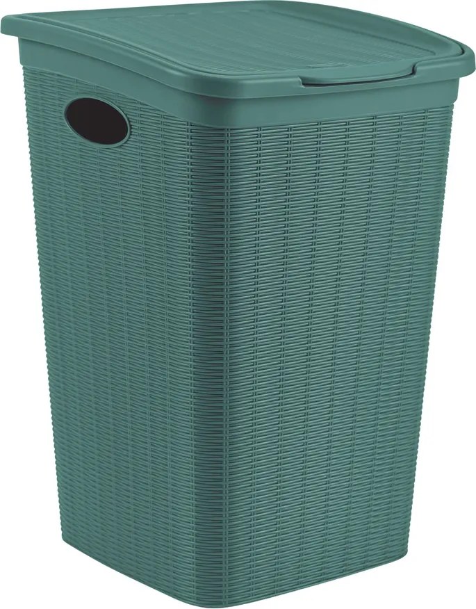 STEFANPLAST Košík na bielizeň 50 l, 38×37×54,5 cm, zeleno-sivý