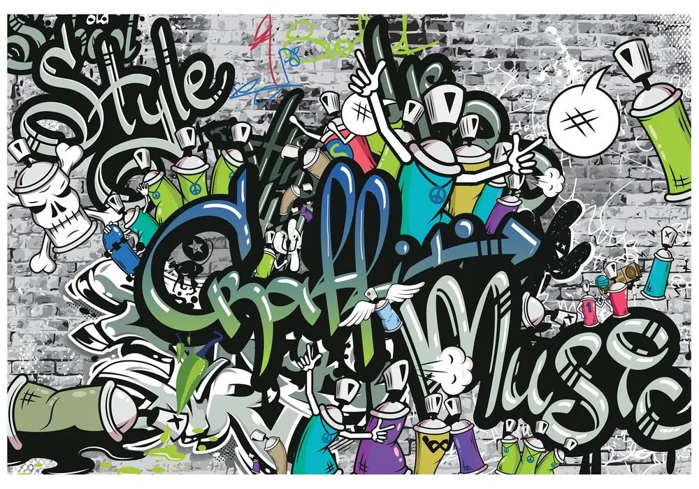 Tapeta štýlová graffiti stena