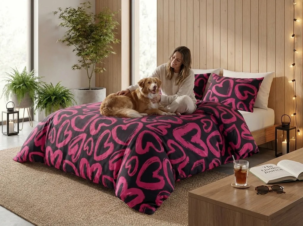 Obliečky z mikrovlákna AMORYS ružové Rozmer obliečky: 2 ks 70 x 80 cm | 160 x 200 cm