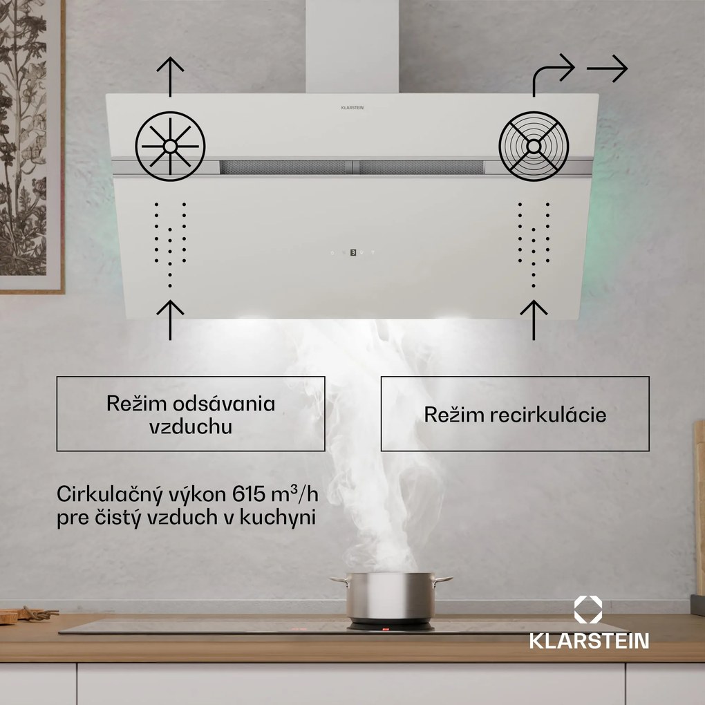 Klarstein Alina digestor | 90 cm | Smart | 615 m³/h | Tichý | Trieda A