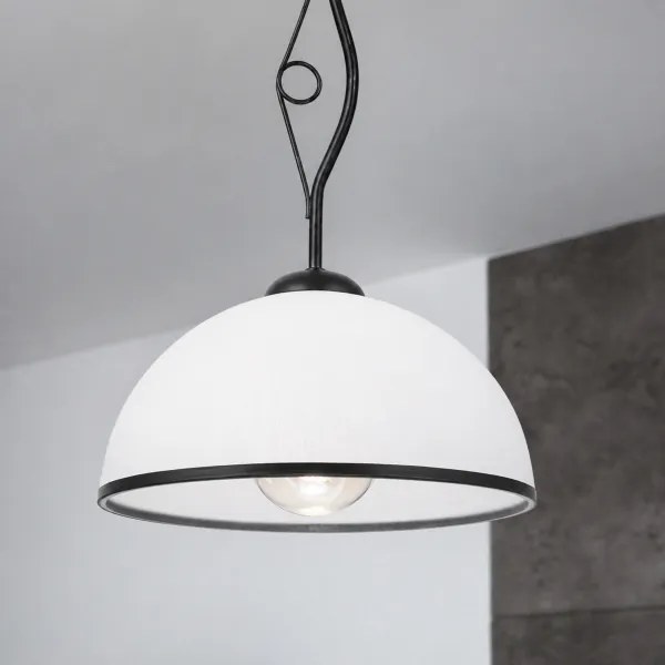 Luster na tyči RETRO 1xE27/60W/230V čierna/biela