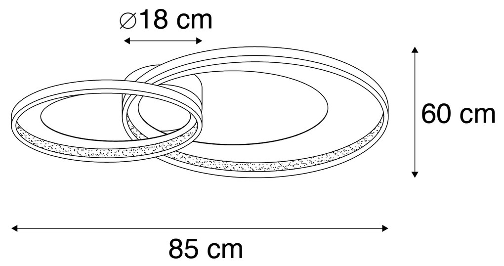 Stropné svietidlo čierne 85 cm vrátane LED 3-stupňové stmievateľné - Anita