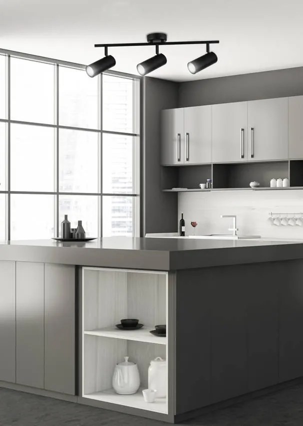Candellux Čierne stropné svietidlo Colly pre žiarovku 3x GU10 93-01634