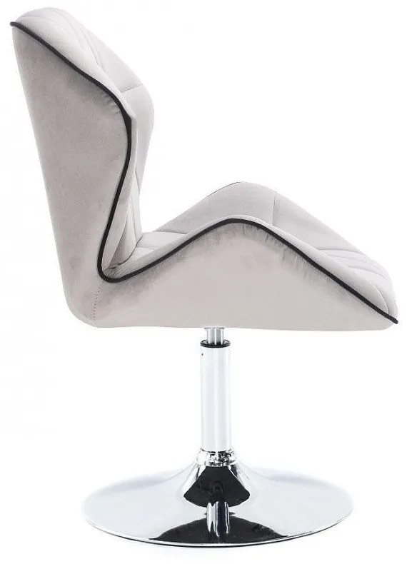 LuxuryForm DESIGN Stolička MILANO MAX VELUR na striebornom tanieri - šedá