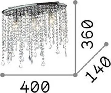 Ideal Lux - Krištáľové stropné svietidlo RAIN 3xE14/40W/230V lesklý chróm