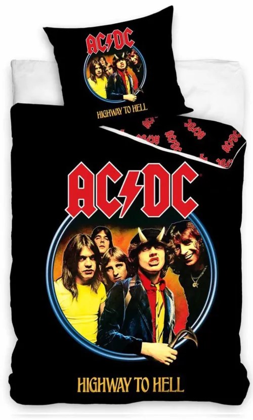 Bavlnené obliečky AC/DC Highway 140x200/70x90 cm