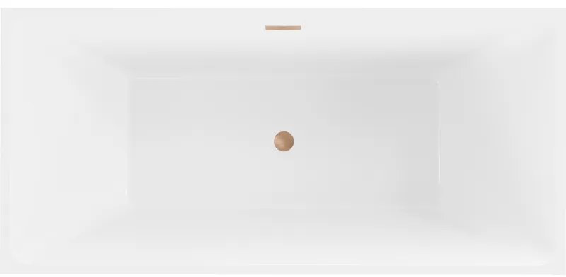 Mexen Nita, voľne stojaca vaňa 170 x 80 cm, biela-čierna, medený prepad, 52091708075-65