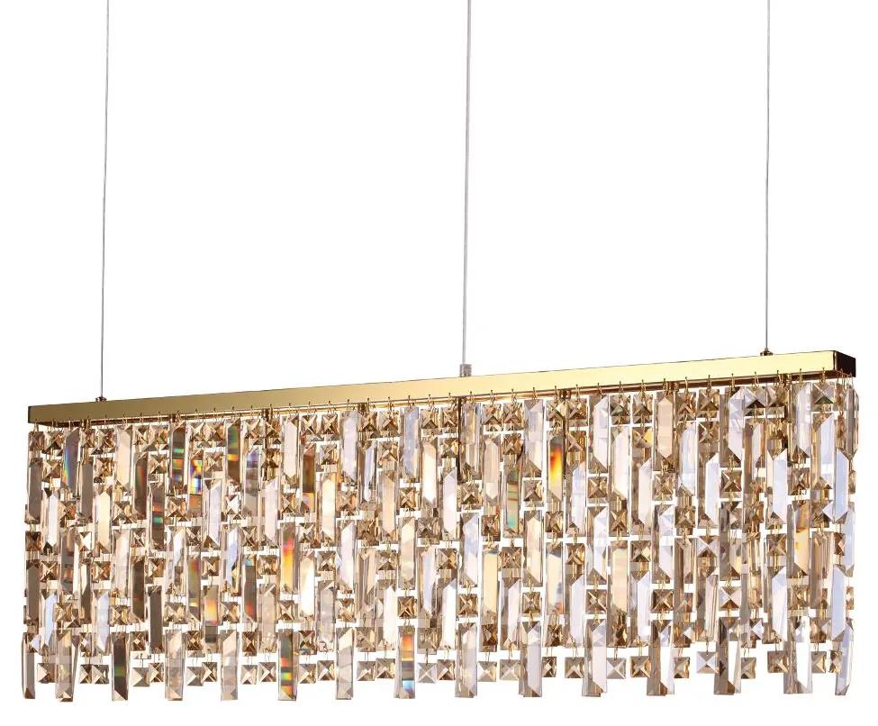 IDEAL LUX Závesný LED luster nad jedálenský stôl ELISIR, zlatý, 100cm
