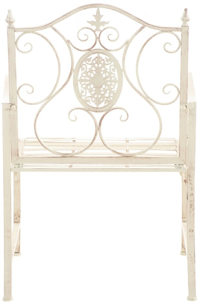 Kovová stolička Punjab s područkami - Krémová antik