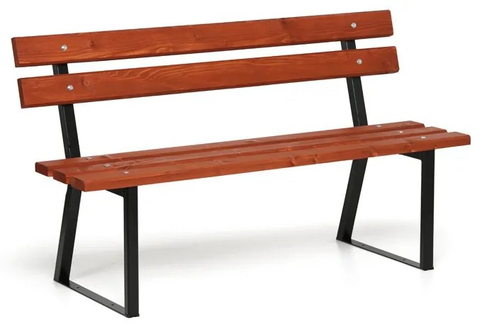 Parková lavička STANDARD s operadlom, 1500 mm, mahagón tmavý