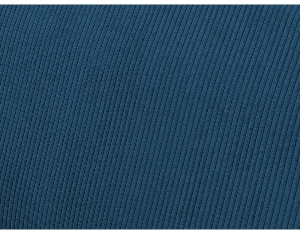 Modrá menčestrová rozkladacia/s úložným priestorom rohová pohovka Voltaire – Bobochic Paris