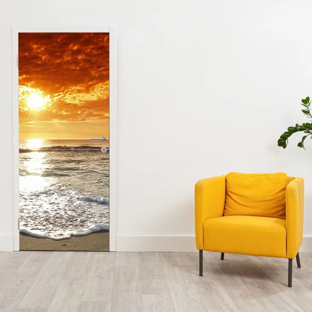 Fototapeta na dvere - Západ slnka na Korzike (95x205cm)