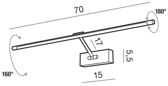 LED nástenné svietidlo Davinci 70 zlaté