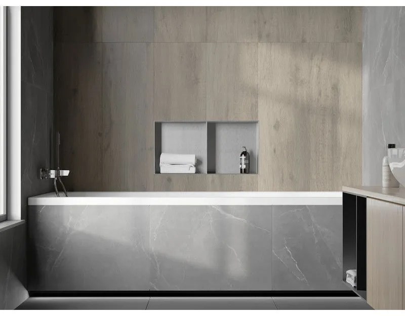 Mexen X-Wall-NR, polička na zapustenie pod obklad bez goliera 60 x 30 cm, oceľová, 1911603010S