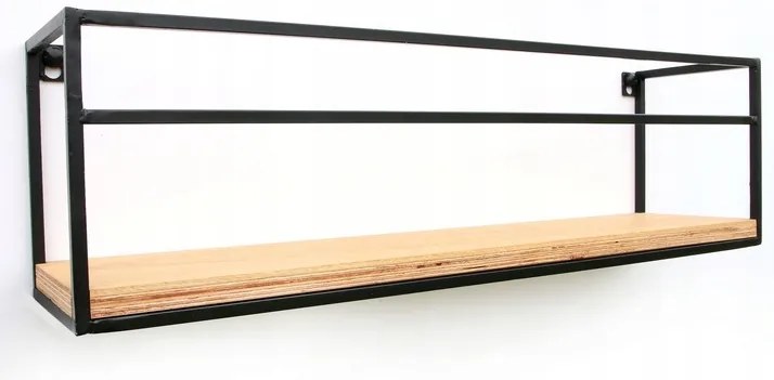 Nástenná polica Kisa 60 cm čierna/hnedá