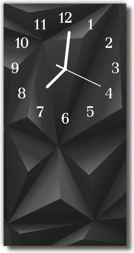 Sklenené hodiny vertikálne  Umenie 3d čierne grafiky
