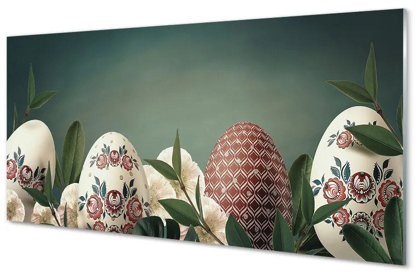 Obraz na akrylátovom skle Listy vajcom kvety 120x60 cm