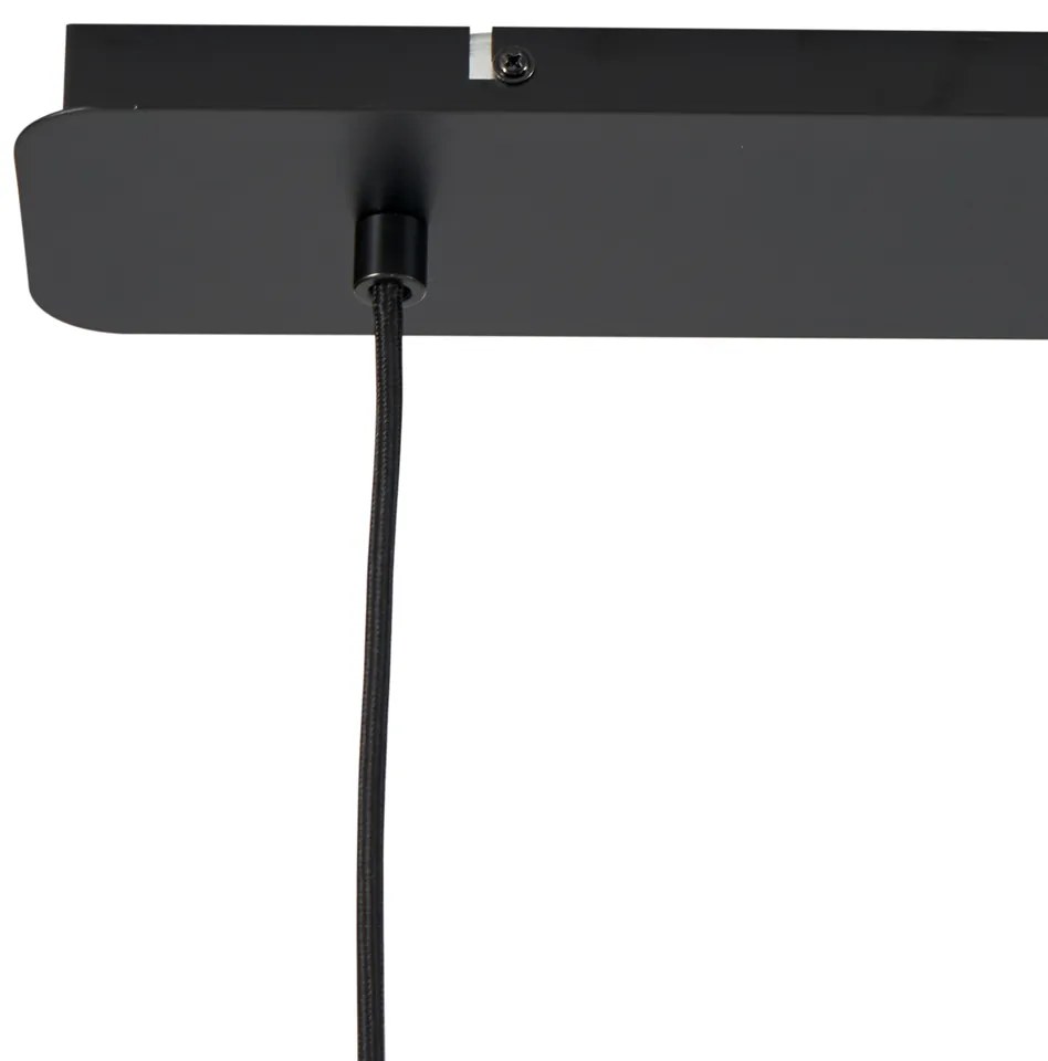 Japandi závesná lampa čierna s hnedým látkovým tienidlom 2-Lights - Bida