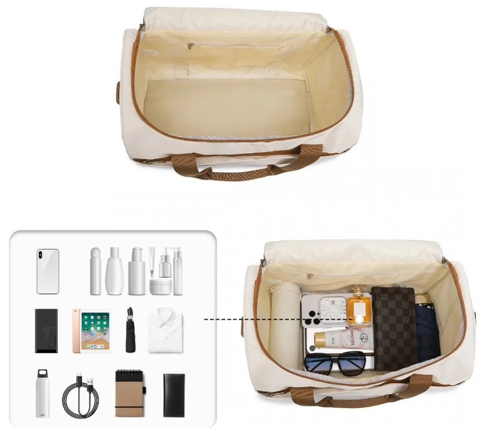 Konofactory Béžová príručná taška do lietadla "Pack" - S (25l)
