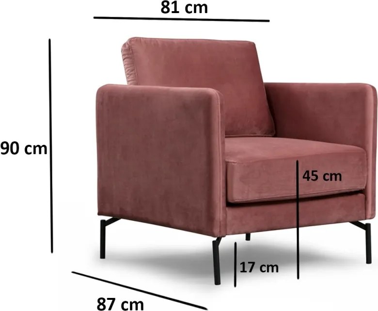 Křeslo Sino růžové