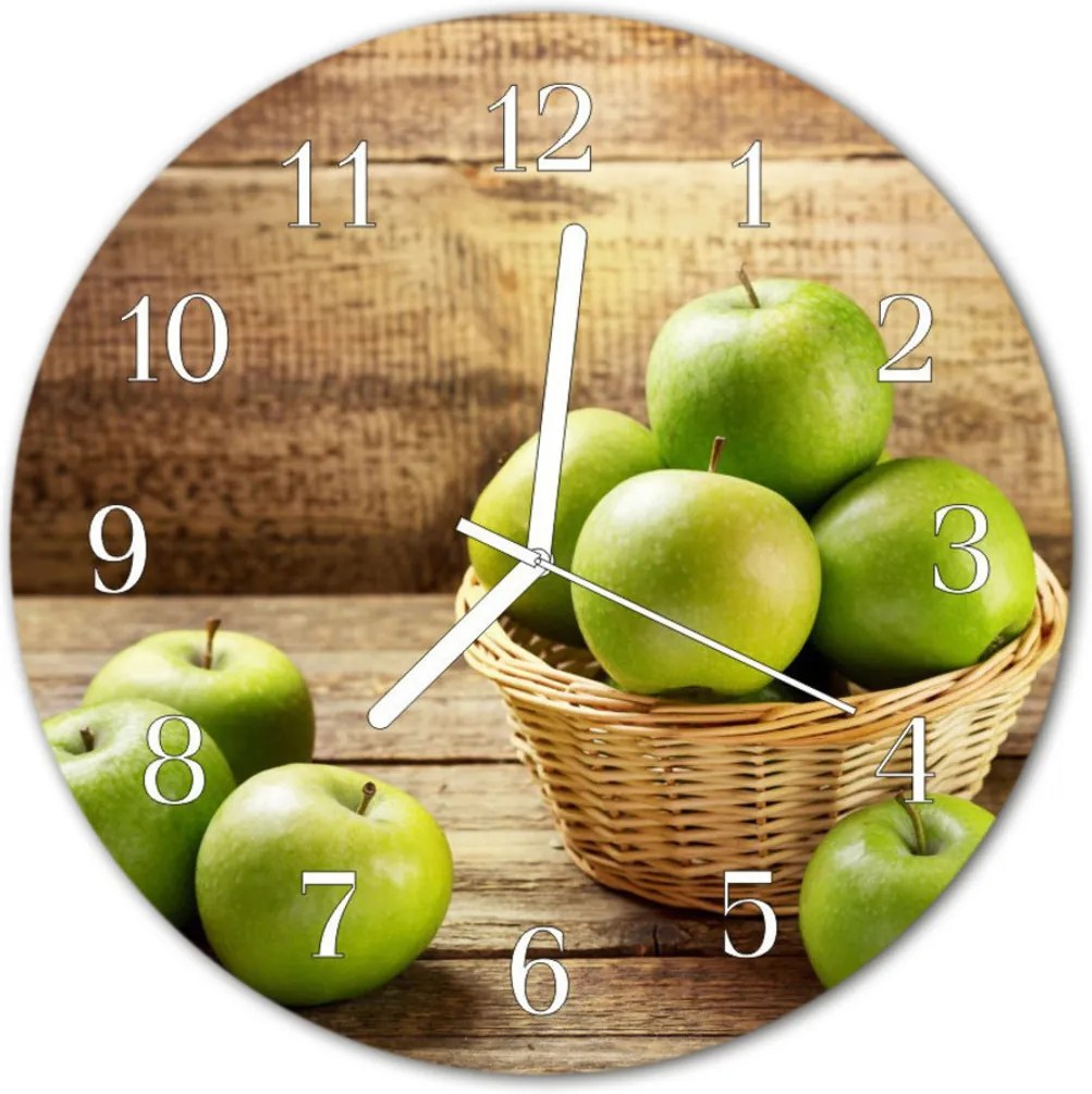 Nástenné sklenené hodiny  jablko